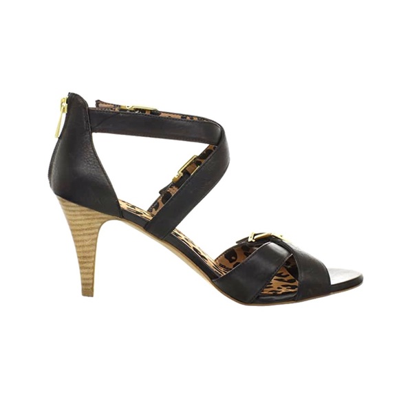 JESSICA SIMPSON Black Leather Strappy Heels - Picture 5 of 7